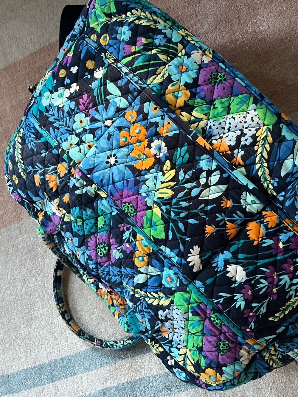 Vera Bradley blue floral weekender bag